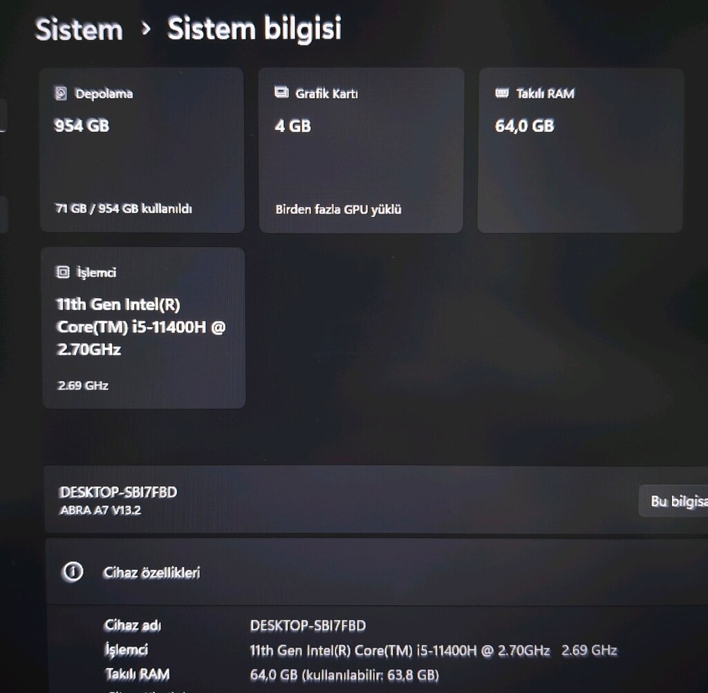 Monster / 64 Ram / 1 Tb Ssd / Rtx 3050ti / 17.3" Büyük Ekran / 144 Hz - 12