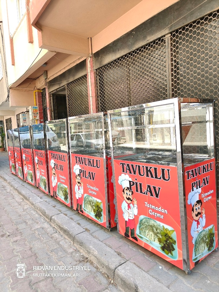 pilav tezgahı seyyar pilav arabası tavuklu nohutlu pilavcı tezgahı - 16