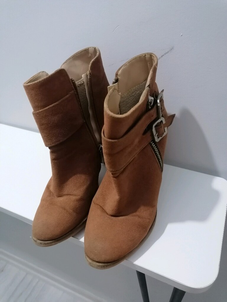 Bot fermuarlı süet - 5