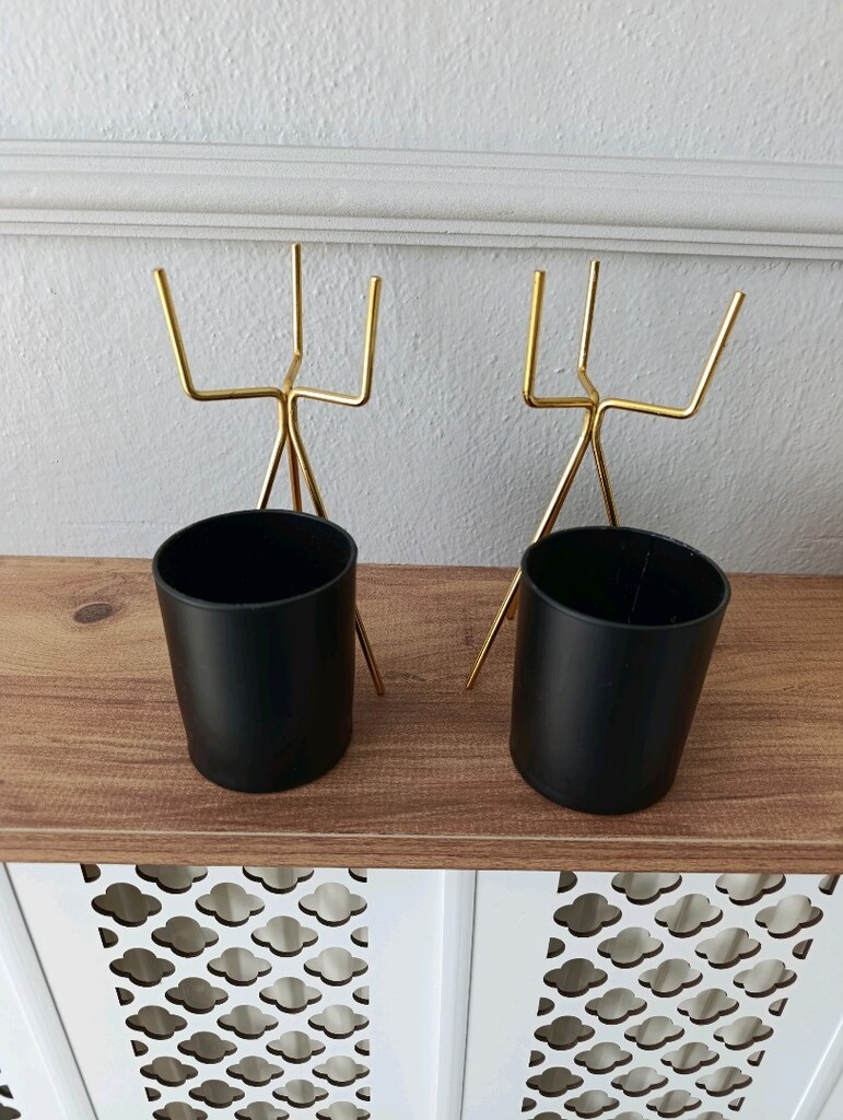 Pinkev Flora Sunum Tabağı ve3 ayaklı metal siyah mumluk ve kaktüslük - 6