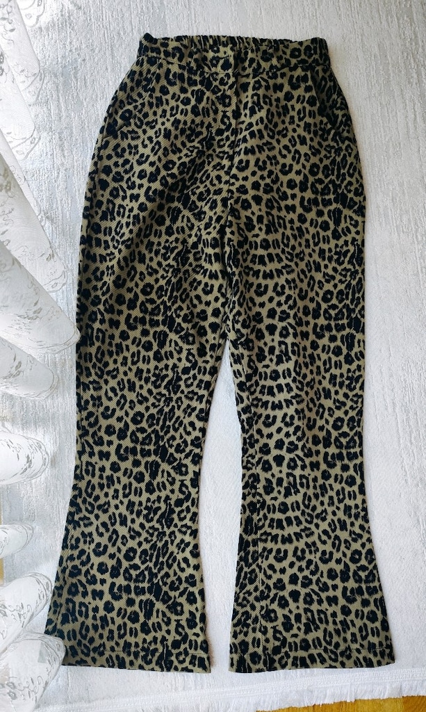 QUZU leopar desenli Flare Paça pantolon S ZARA MNG İPEKYOL TWİST HM - 3