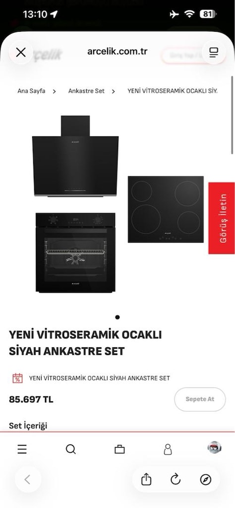 Arçelik 3’lü Ankastre Set | Sıfır Ayarında | Vitroseramik Cam Ocak - 11