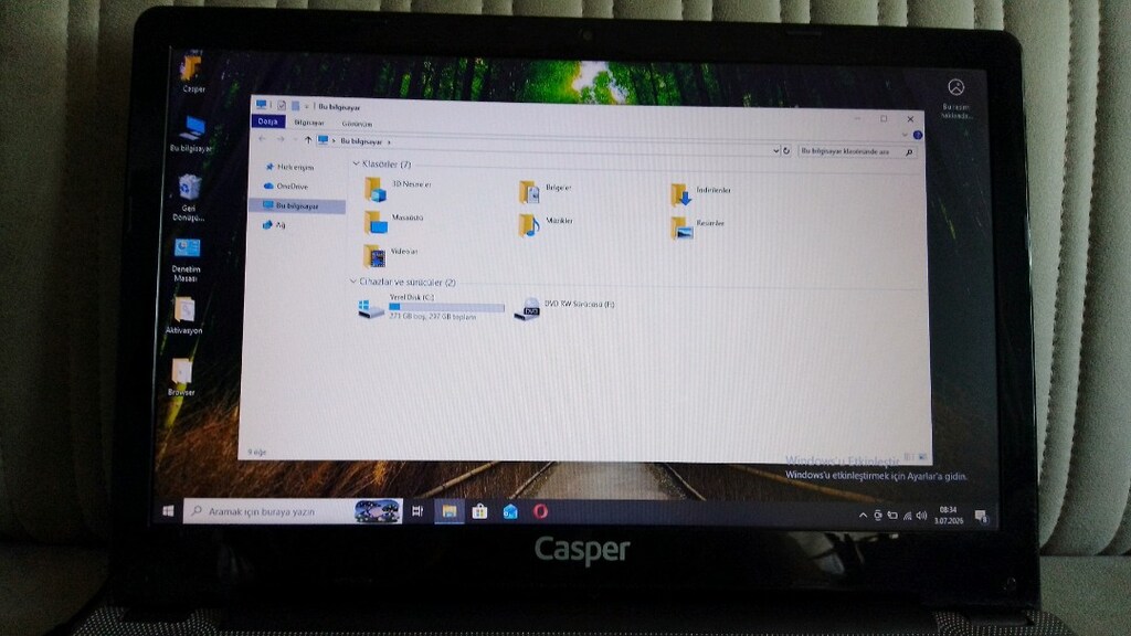 Intel pentium 3710 işlemcili 4 GB ram 320 hhd Casper laptop Notebok - 5