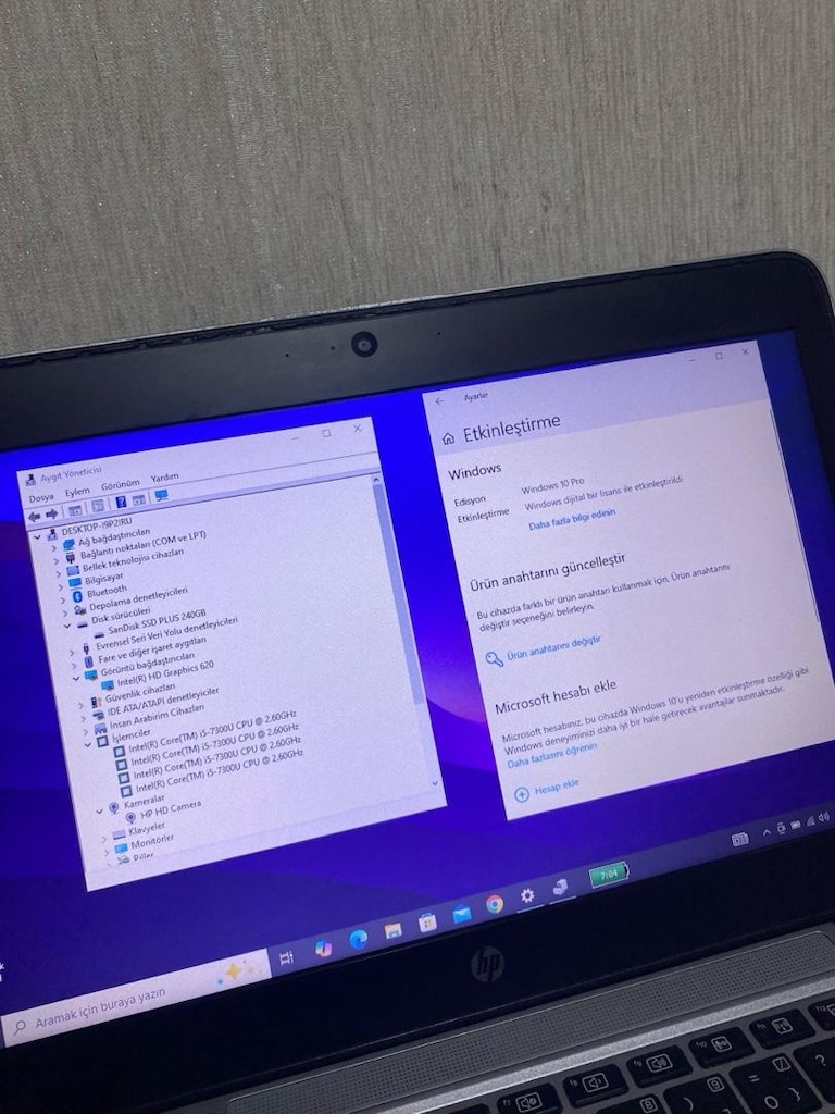 HP-i5 7.NESİL vPRO-6 SAAT BATARYALI-8GB DDR4-240GB SSD-METAL-LAPTOP - 5