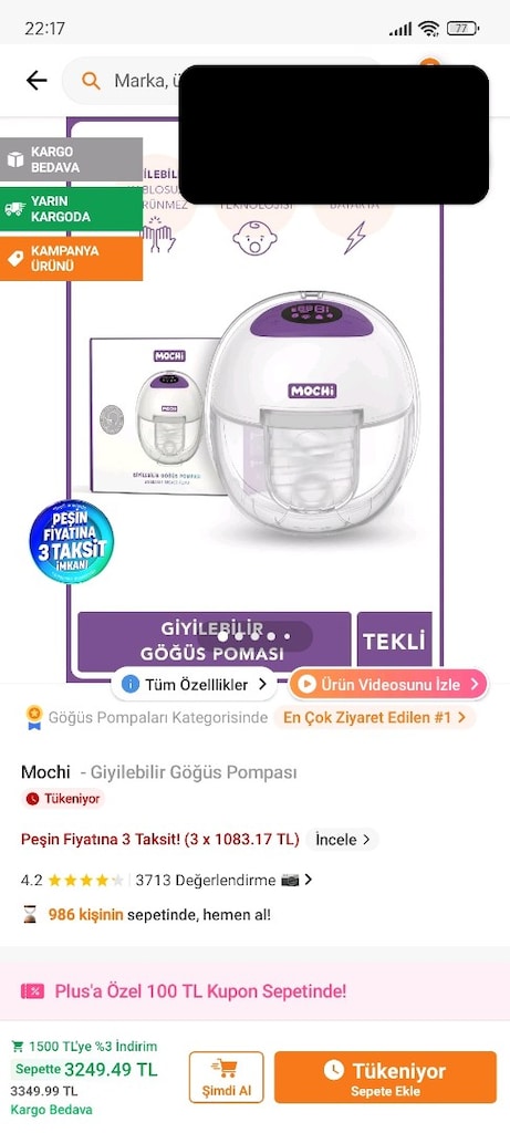 Mochi Giyilebilir Göğüs Pompası - 2