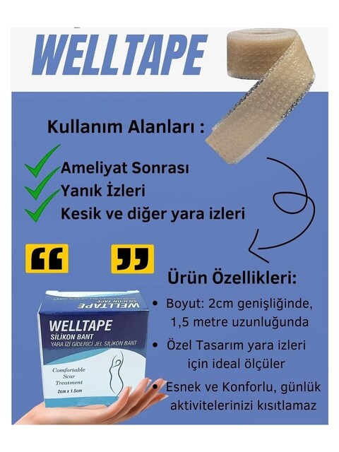 WELTAPE YARAS GİDERİCİ SİLİKON BANT 2CMX1,5M