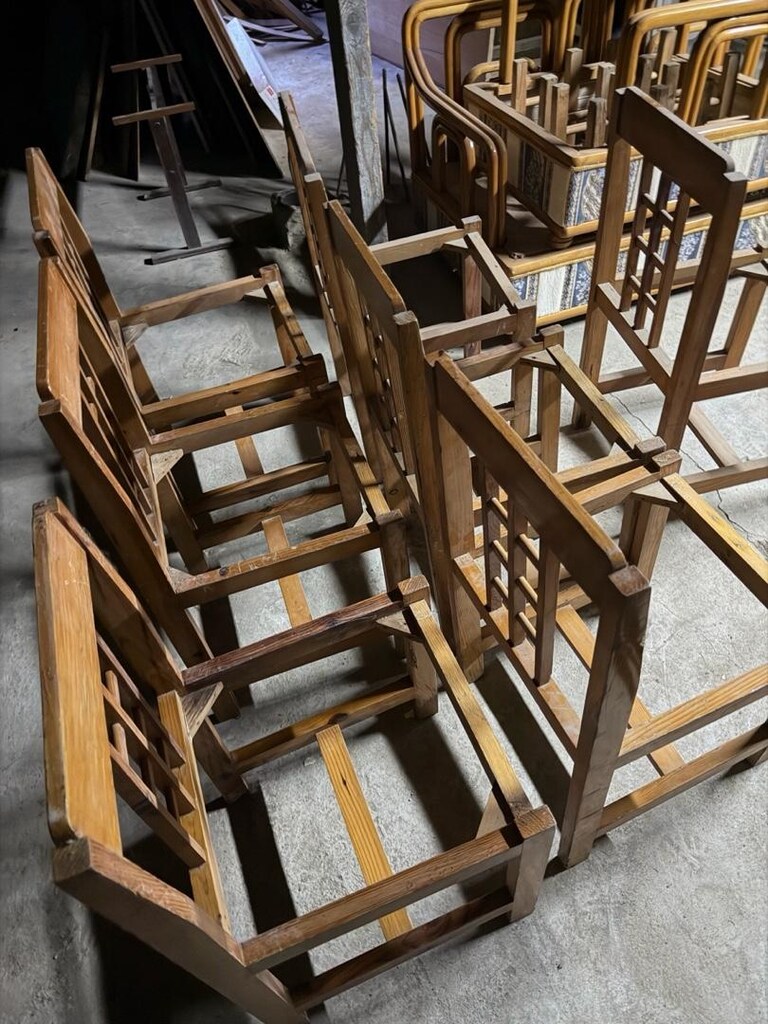 8 adet ağaç sandalye mindersiz ( 1980 model ) - 3