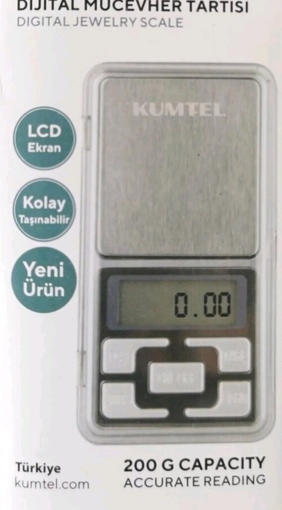 KUMTEL hassas dijital mücevher tartısı. LCD Ekran. Sıfır kutusunda. - 8