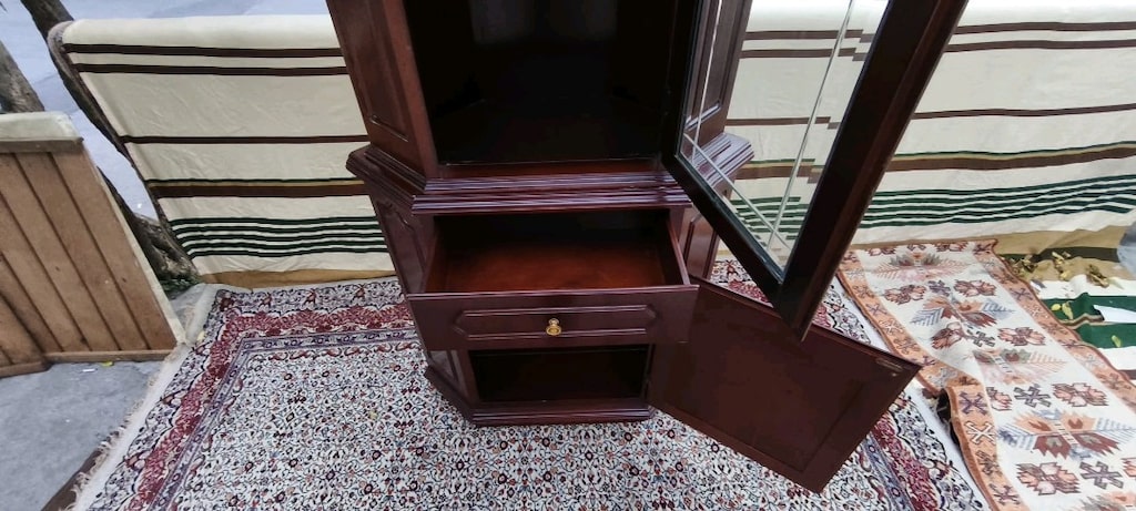 Vintage köşe vitrin gümüşlük - 13