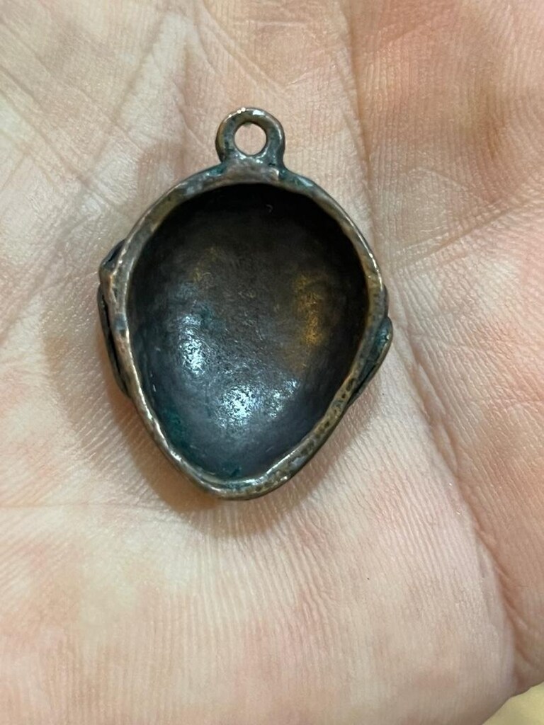 Afrika kültürüne özgü bronz maske kolye ucu - 3