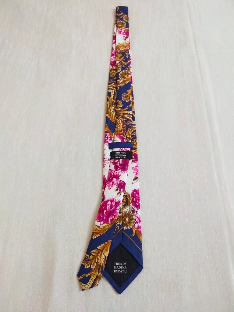 Romanya % Saf İpek Buzatu İnce Kravat (4) - 2