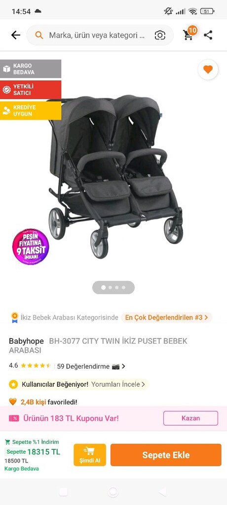 ikiz bebek arabası