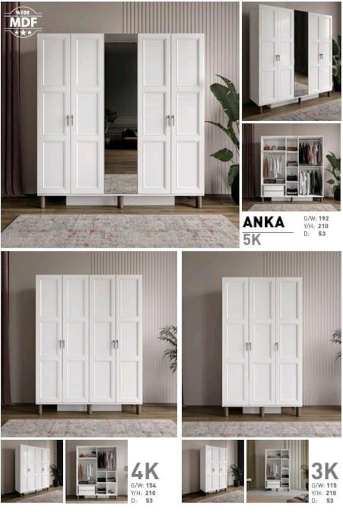 Elbise Dolabı Gardırop Sıfır İmalattan Mebran Mdf - 4
