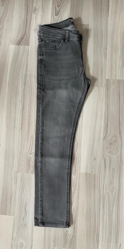Gri Erkek Denim Pantolon, Kemerli, Regular Fit - 3