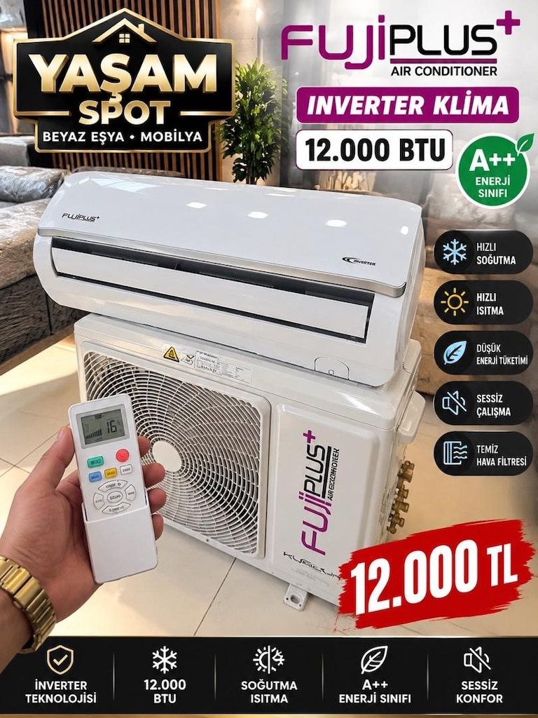 FujiPlus 12.000 BTU Inverter Klima – Yaz Kış Konfor | YAŞAM SPOT - 4
