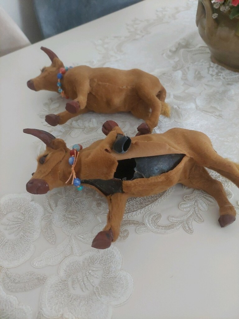 ikili boğa dekoratif figür - 3