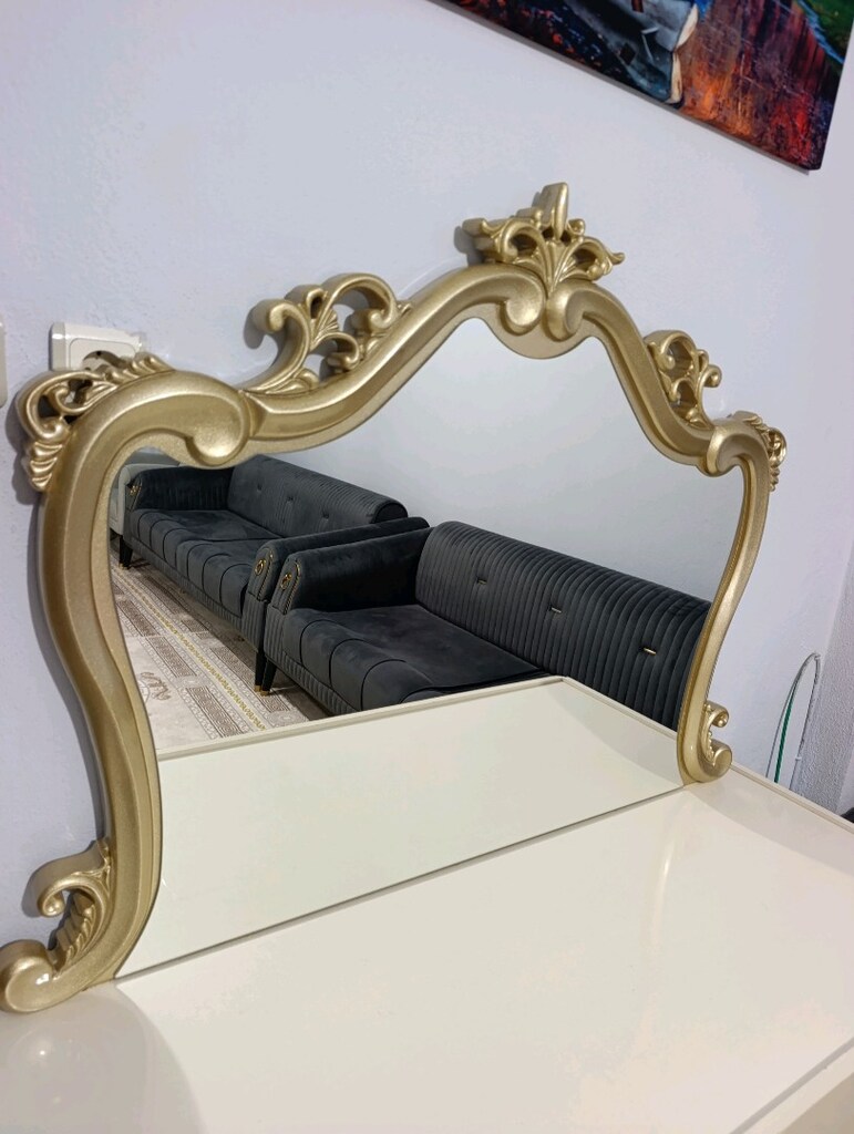 yatak odası iki komodin makyaj aynası sünger - 6