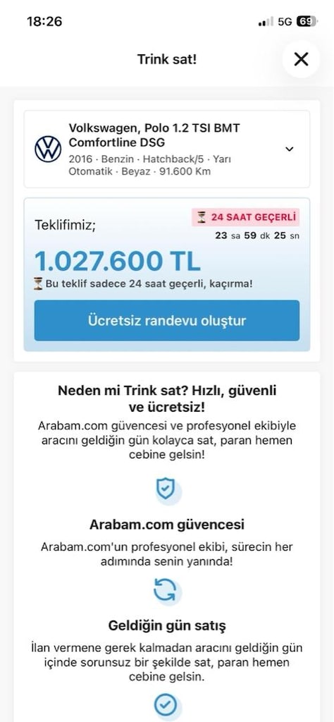 ilk sahibinden 2016 1.2Tsi otomatik vites vw Polo pazarlıksız son 1100 - 15