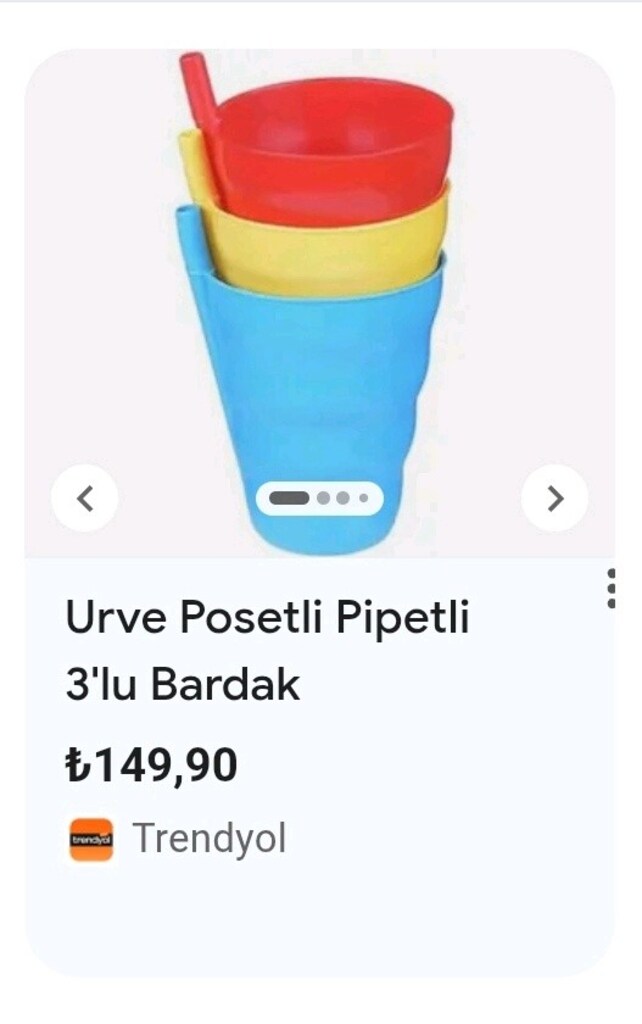 6 lı Pipetli Plastik Bardak - 4