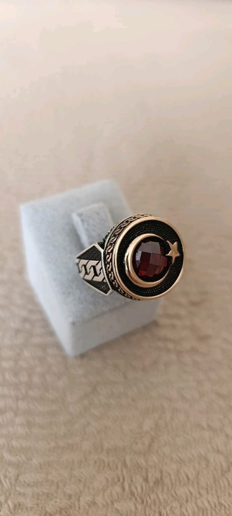 Ayyıldız Zirkon Taş 925 Ayar Gümüş Yüzük - 9