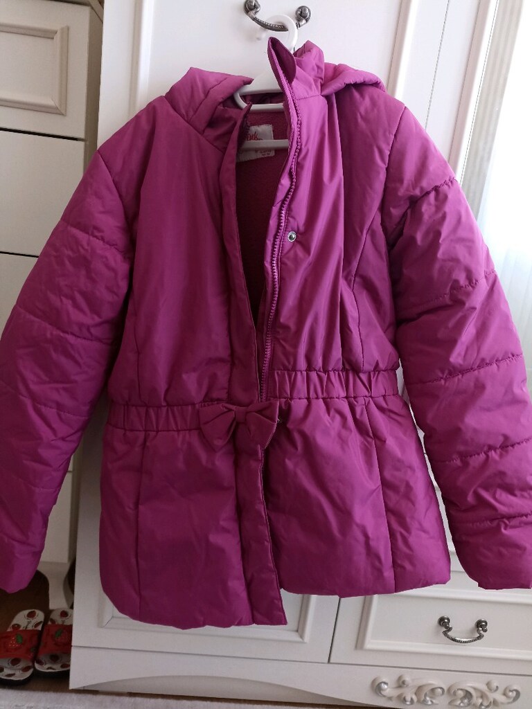 pink orange 13-14 yaş kalın mont yeni