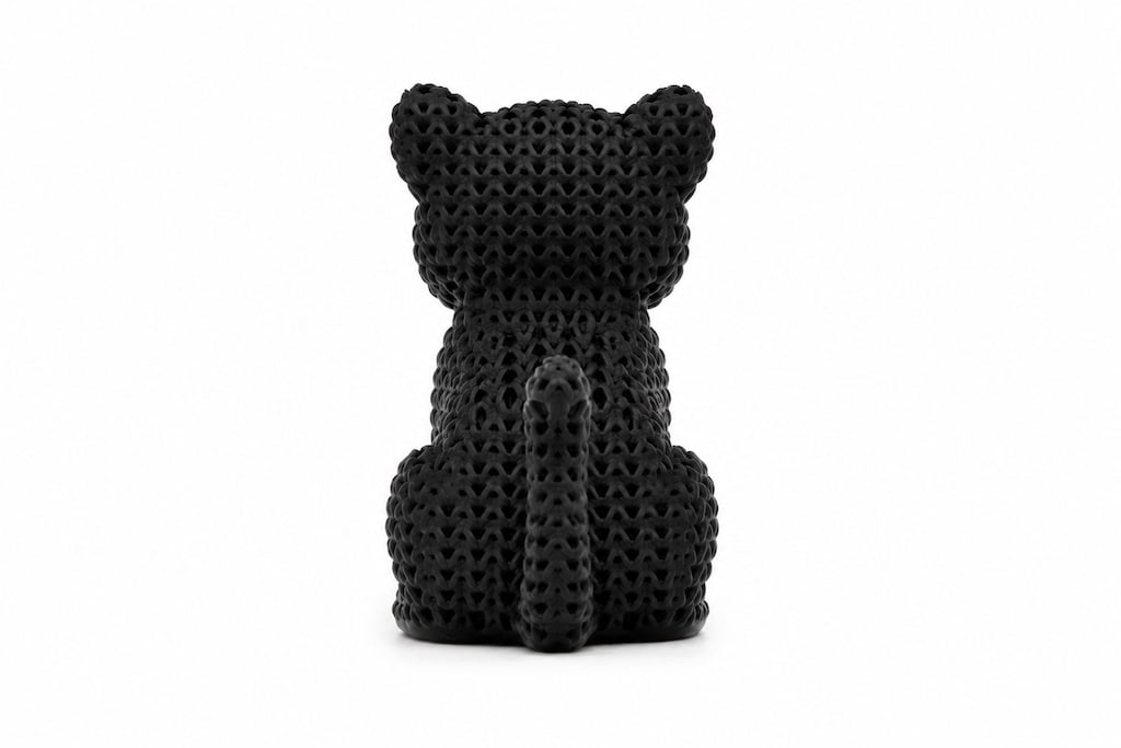 Yapı3D Örgü Dokulu Dekoratif Siyah Kedi Figürü Modern - 4