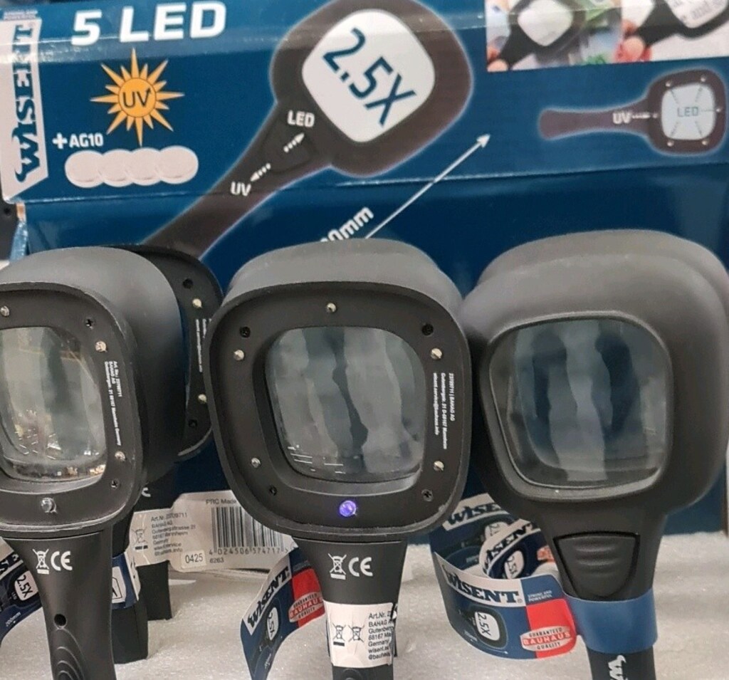 WİSENT 5 led 2,5 x ışıklı büyüteç. Sıfır, - 3