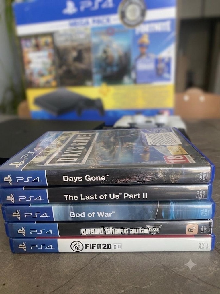 Temiz PS4 Slim 500 GB + 2 Kol + 5 Popüler Oyun (Kutulu) - 5