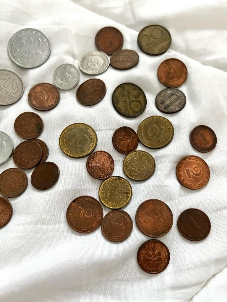 Eski Alman markı ve pfennig karışık metal para koleksiyonu - 3