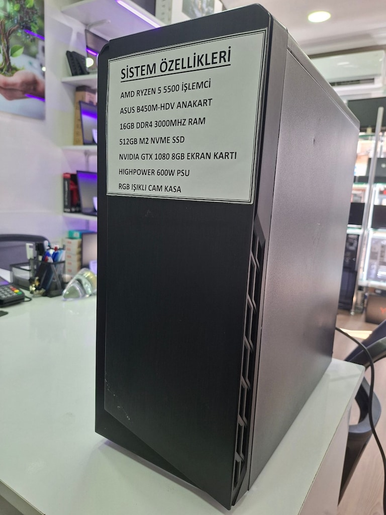 RYZEN 5 5500 NVIDIA GTX 1080 8GB DDR4 16GB RAM 512GB M2 NVME SSD - 2