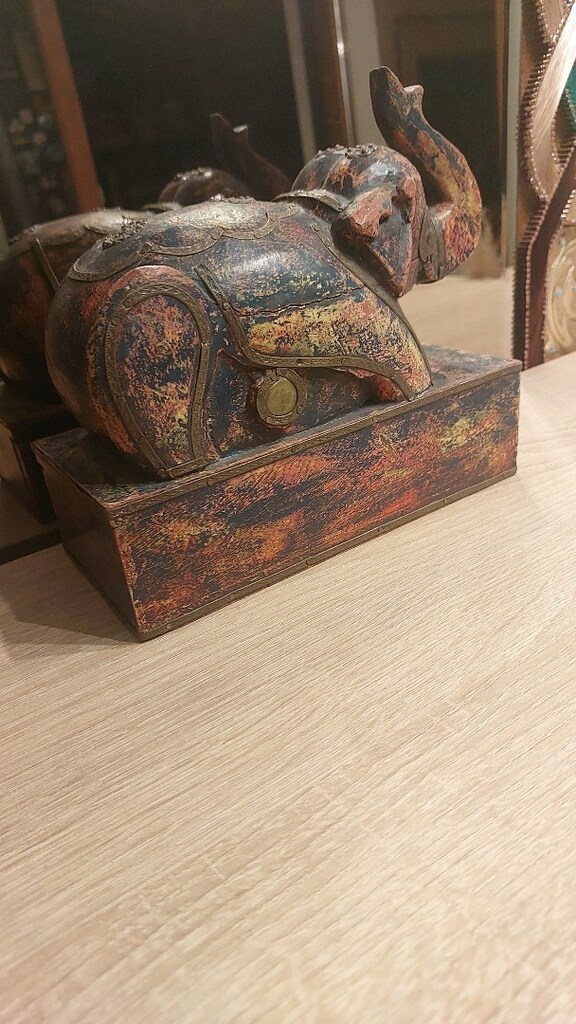 Hint İşi Vintage Ahşap Fil Çekmeceli Dekoratif Obje - 3