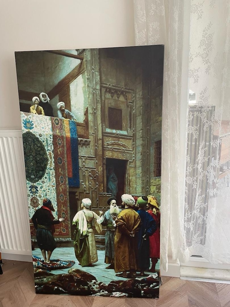 Dev kanvas baskı Halı Tüccarı Osmanlı tablosu 80*150 cm - 2
