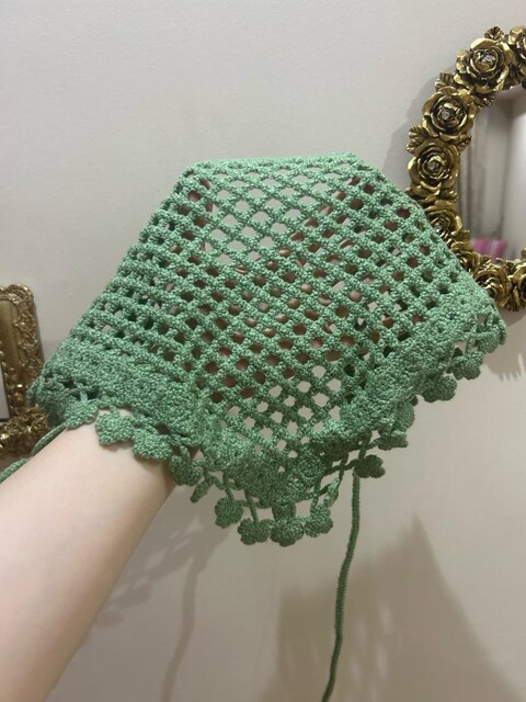Yeşil Tığ İşi Bandana
