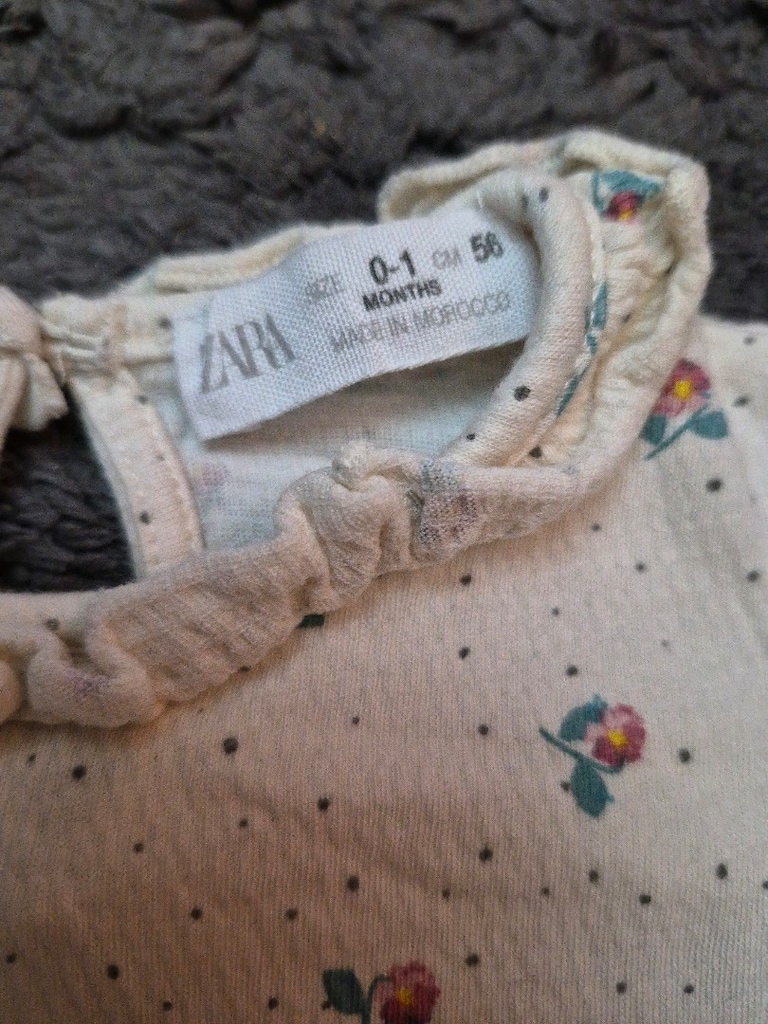 Zara 0-1 Ay Bebek Body / Zıbın – Çiçek Desenli – Çok Temiz - 2