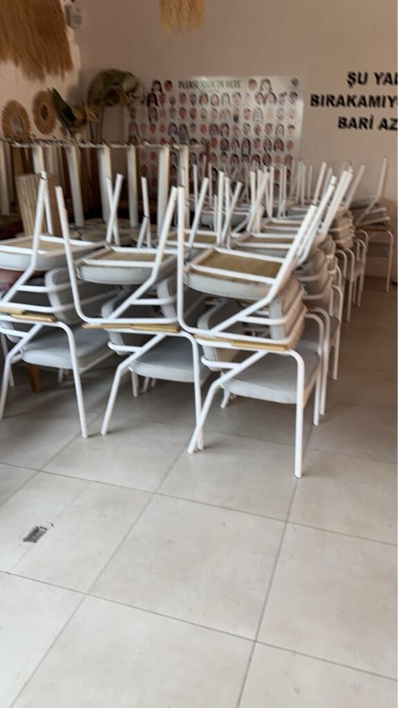 Sandalye masa bohem beyaz yeni - 2