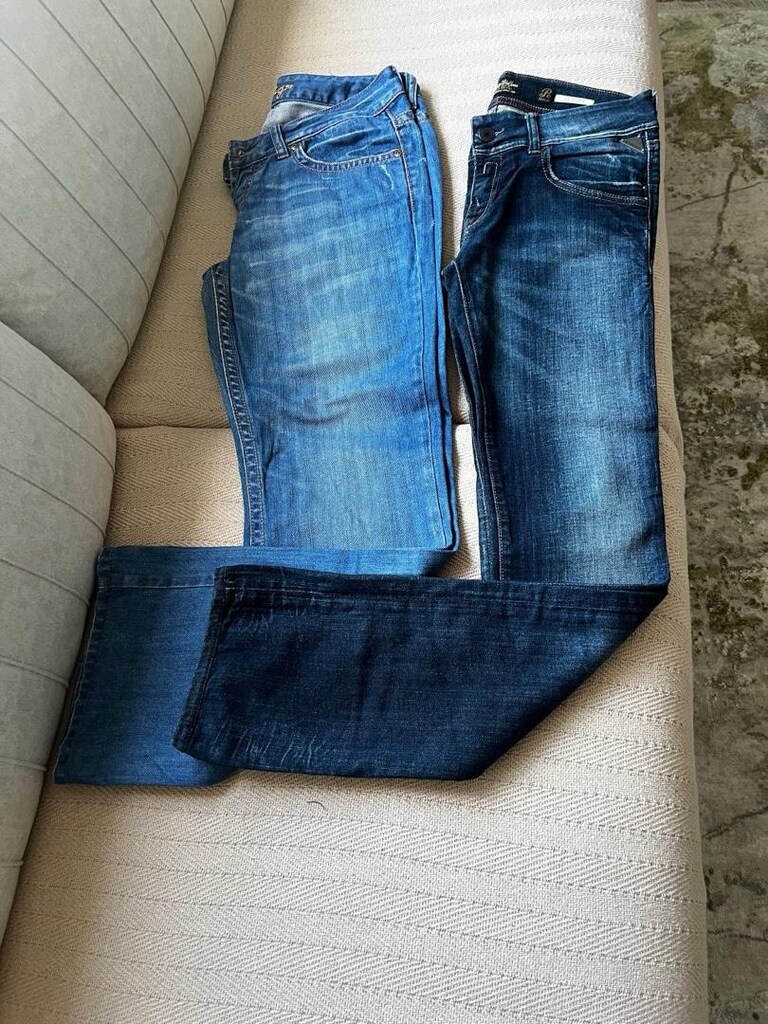 iki adet kot pantolon Replay ve Ltb marka