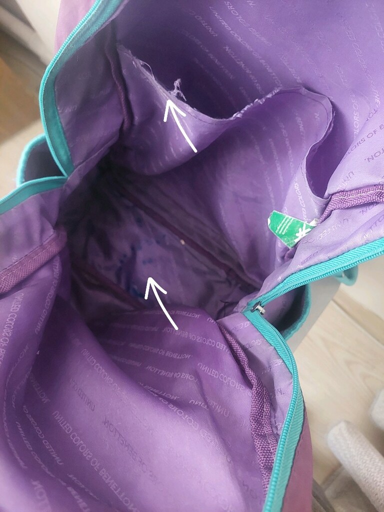 UCBENETTON Çift bölmeli Mor Sırt Çantası - 7