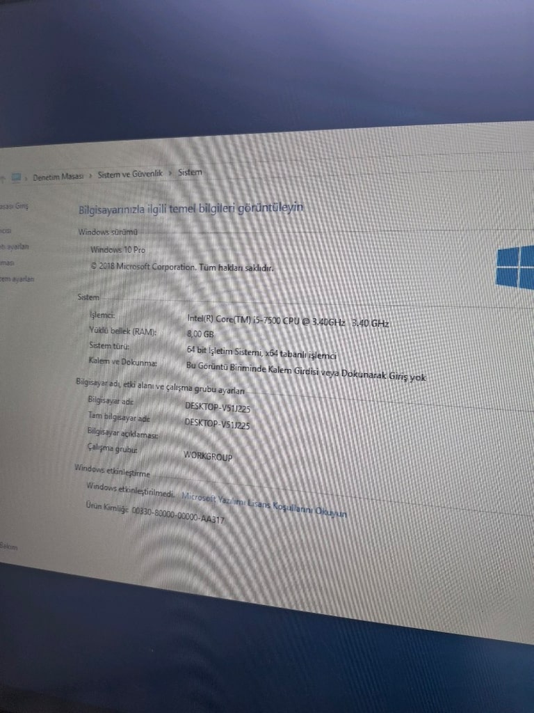 OYUN/OFİS KASASI 8GB DDR4 RAM İ5.7NESİL SSDLİ TEMİZ SORUNSUZ - 5