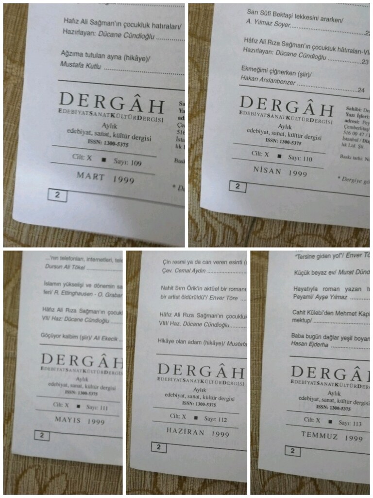 Dergah Edebiyat Sanat Dergisi 109/113. SAYILARI - 8