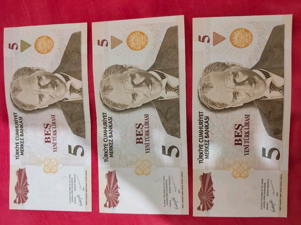 2005 5 YTL Yeni Türk Lirası – 3’lü Koleksiyonluk Lot – Çil/Çile Yakın - 9