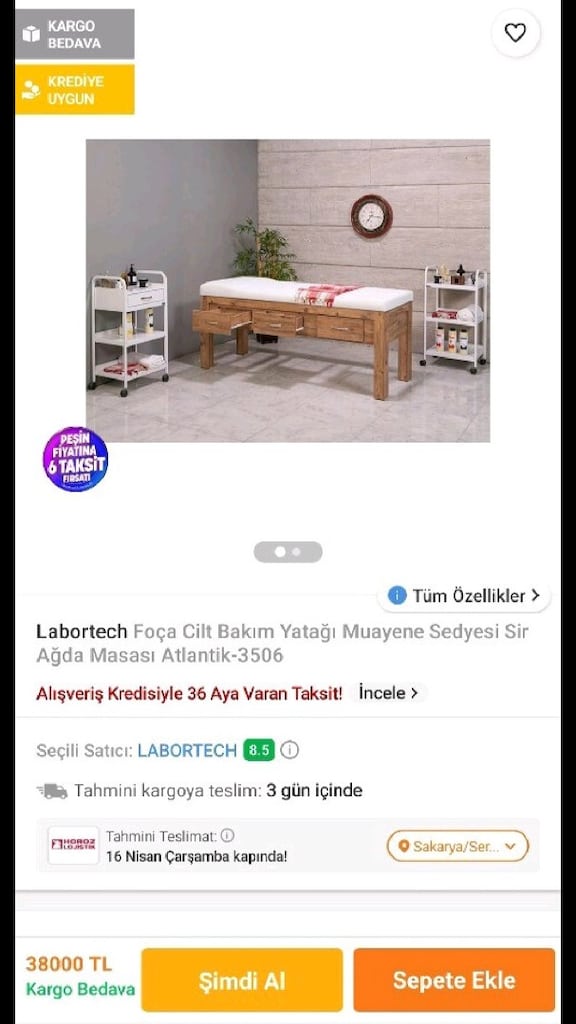 Ahşap Cilt Bakım Sedyesi – 2 Çekmeceli - 6