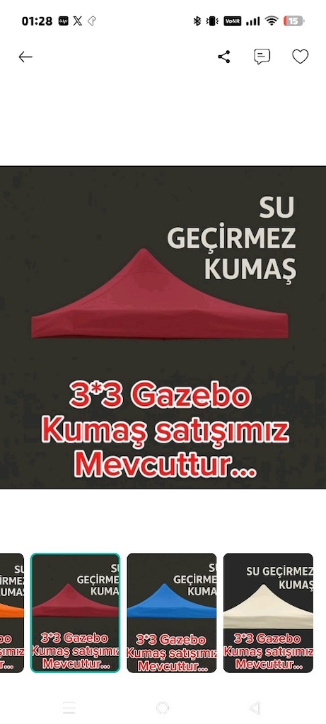 Gazebo 3*3 çardak bezi - 3