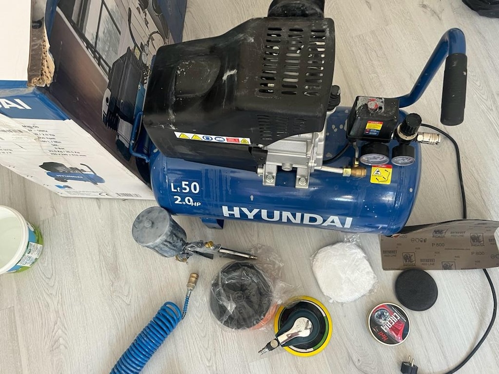 Hundai BM 250 50 Litre Hava kompresörü +Havalı Zımpara Politaj vb