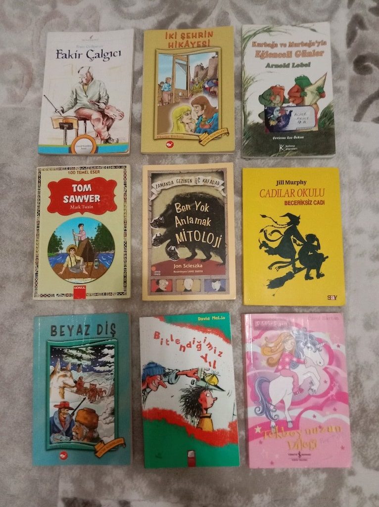 Genç çocuk için 9 roman kitap.
