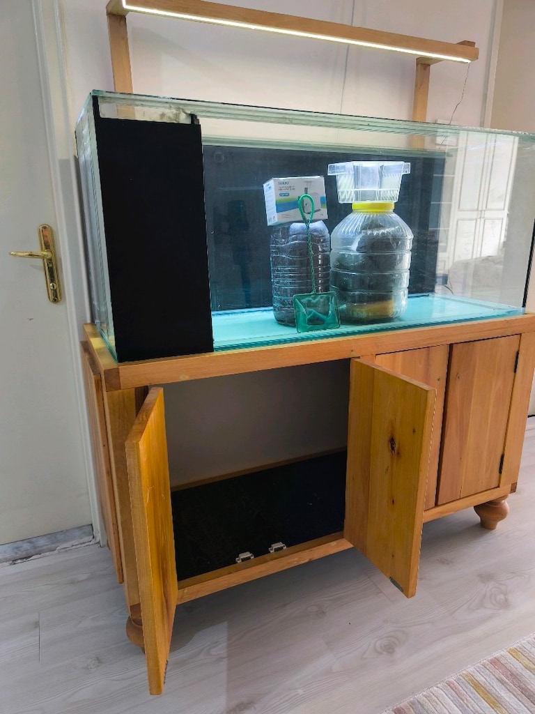 120x40x60 akvaryum (yandan sump) ve özel dolabı - 4