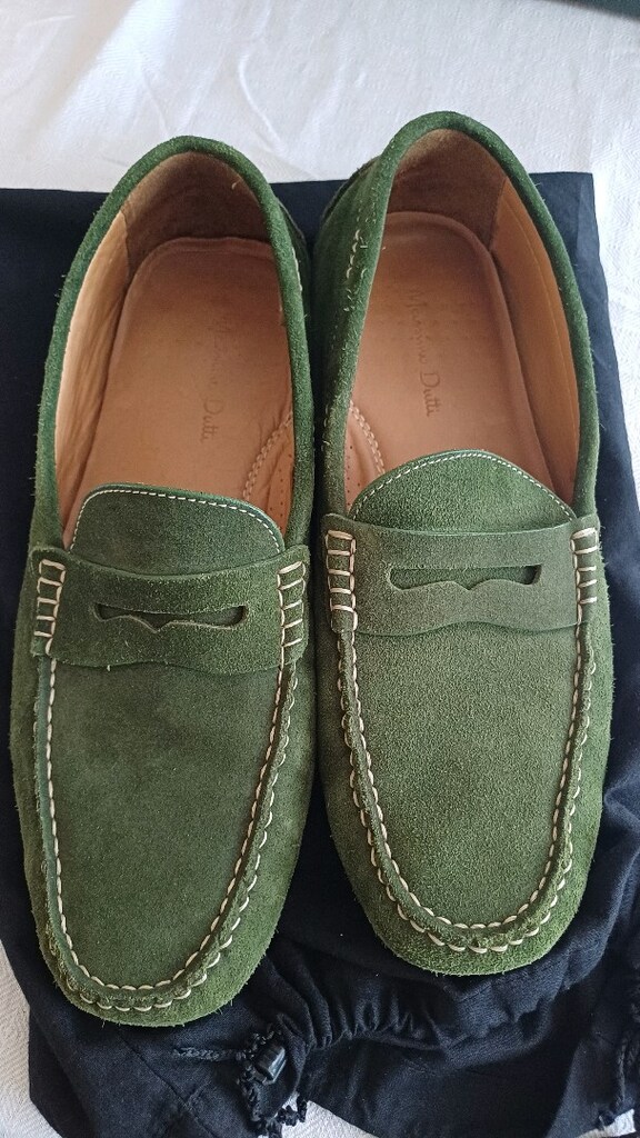 Massimo Dutti Yeşil Süet Loafer Ayakkabı - 3