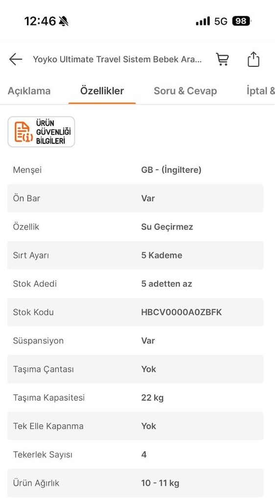 yoyko bebek arabası ve oto koltuğu seti travel sistem - 8
