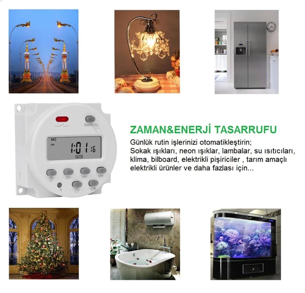 CN101A Programlanabilir Gecikmeli Haftalık 12V Zaman Ayarlı Röle - 5