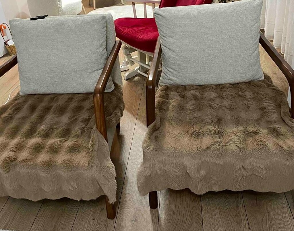Peluş Kırlent ve Koltuk Kılıfı Seti - 7