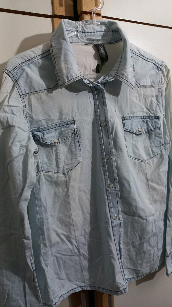 Açık Mavi Denim Gömlek - 8